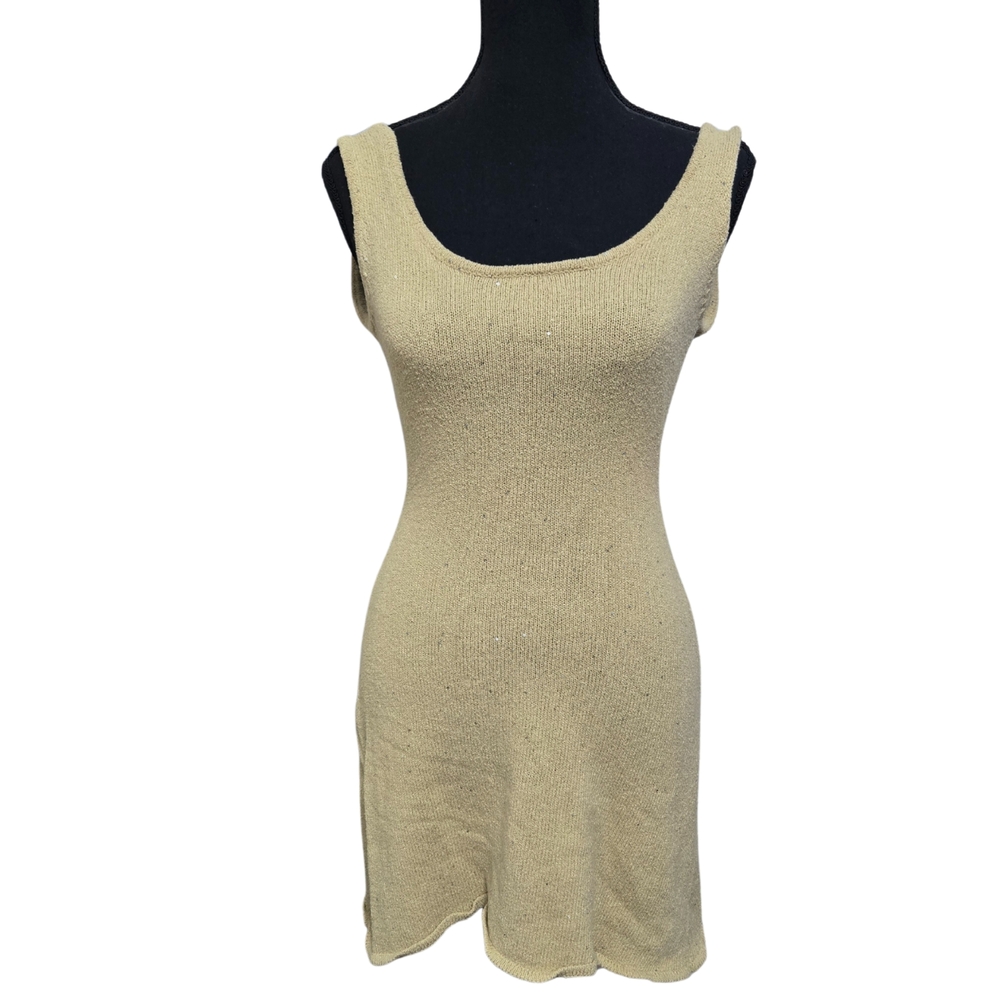 Weworewhat Cream Knit Dress Soze Small